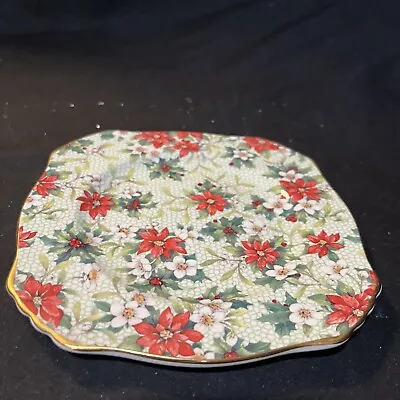 Royal Winton Christmas Chintz Square Bread Plate 6 1/4 In • $24