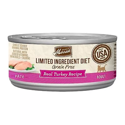 Merrick Grain Free Limited Diet Real Meat Wet Cat Food Turkey 2.75 Oz 24 Pack • $58.31