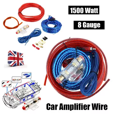 1500W Audio Subwoofer AMP RCA Amplifier Wiring Kit Power Cable For Car System UK • £7.49