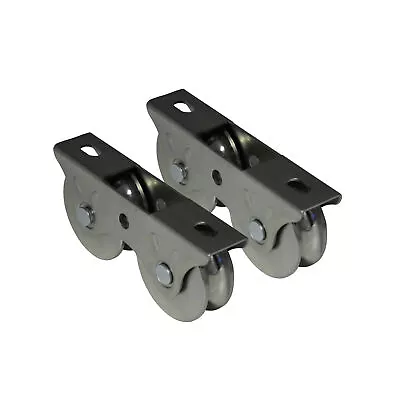 PAIR Of HEAVY DUTY Surface Mount External DOUBLE CARRIER Sliding Gate Wheel 8... • $77