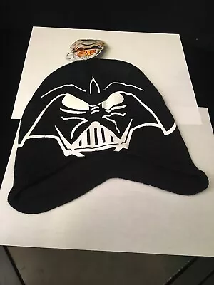 Star Wars Child Darth Vader Helmet Peruvian Hat Cap Winter Laplander Beanie • £7.71