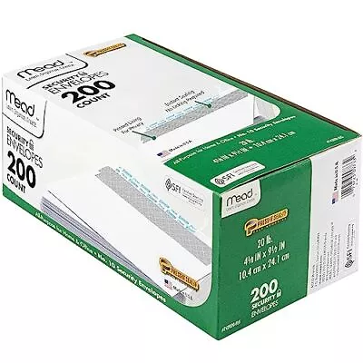 Mead Envelopes Letter Size #10 Security Tinted Envelopes Self Seal 4-1/8 X 9.... • $21.21