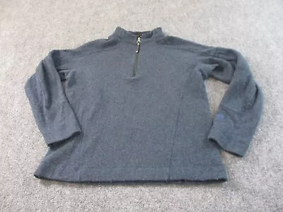 Mountain Hardwear Sweater Men's Large Blue Wool Polyester 1/4 Zip Pullover * • $18.88