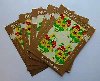 Lot Of 6 Vintage 1940s Meyercord Decals Red Yellow Flowers X119-A X119-B • $19.99