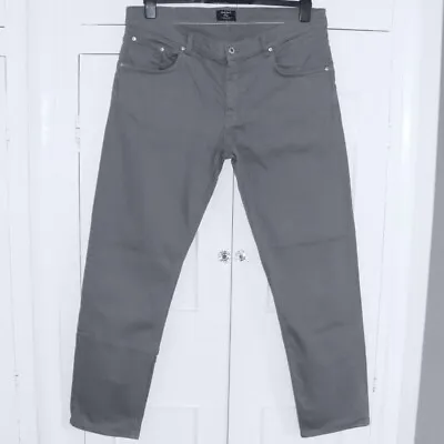 Gant Jeans W38” L32” Mens Grey Low Waist Narrow Fit Tapered Leg Pant Zip Fly • £34.77