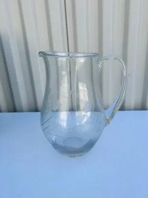 Vintage Colony Pitcher Melissa Clear Handcrafted In Romania • $44.45