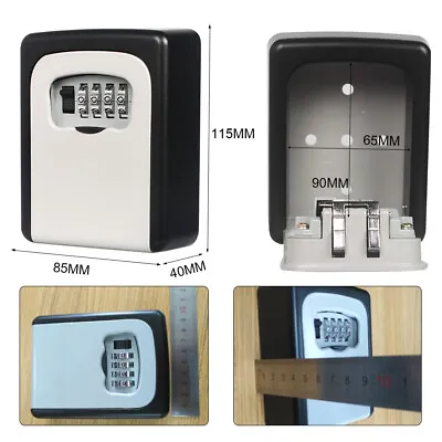£18.95 • Buy 4 Digit Wall Mounted Key Safe Combination Key Safe Outdoor Security Key Lock Box