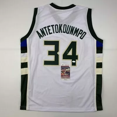 Giannis Antetokounmpo Signed Milwaukee White Basketball Jersey JSA COA • $749