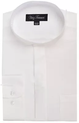 Viviz Torancci Men's Banded Collar Solid Dress Shirt AC201 18 Colors • $15.99