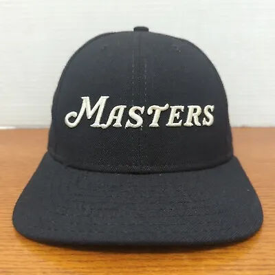 The Masters Collection Golf Hat Cap Fitted 7 1/8 Black White Spellout Script  • $34.98