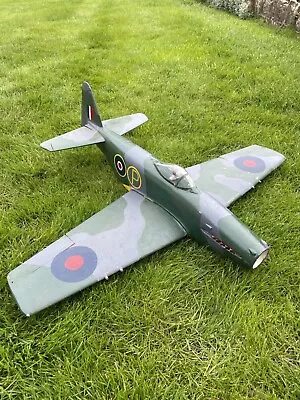 Raf British Martin-Baker MB5 Model Aircraft RC Vintage Wood 3ch Handmade • £55