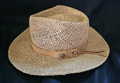 Vintage DPC Dorfman Pacific Co. Woven Straw Panama Hat Unisex S/M  NATURAL • $17.25