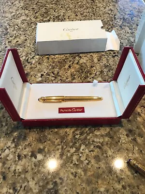 Rare Find – Cartier ‘Unused; Pasha Fountain Pen – 18k Gold Plated – Complete Set • $1599