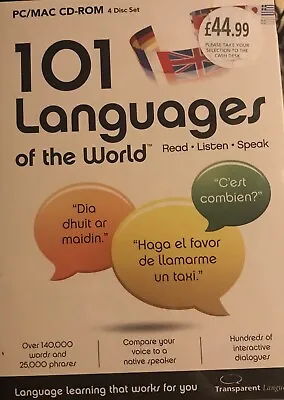 101 Languages Of The World CD ROM For PC/Mac - Learn To Speak French German Etc • £9.99