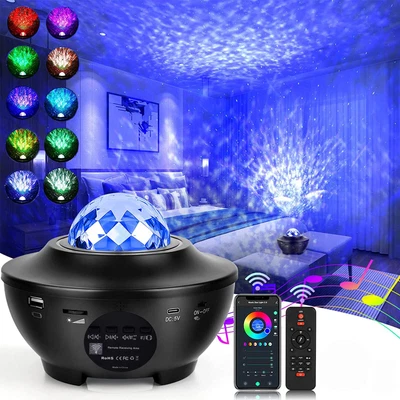 £13.09 • Buy Music LED Galaxy Starry Night Light Projector Ocean Wave Star Lamp W/Remote