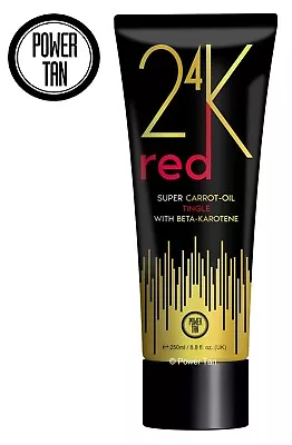 Power Tan 24K Super Carrot-Oil Red Tingle Sunbed Tanning Accelerator Cream 250ml • £19.95