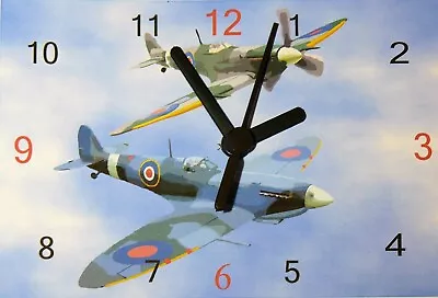 Supermarine Spitfire Small Wall Hanging Clock/ Desk Clock Classic Spitfire RAF • £10.99