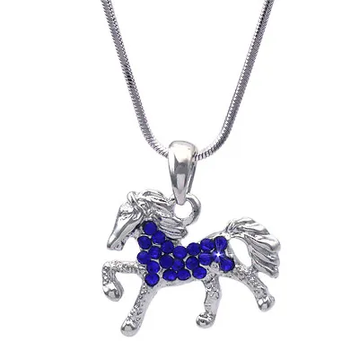 Royal Blue Horse Mustang Pony Stallion Pendant Necklace Girl Jewelry N2009rb • $9.99