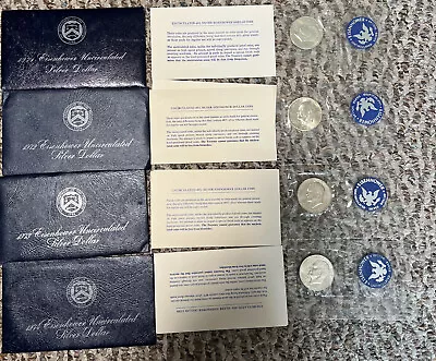 Lot Of 4 - 1971 S To 1974 S Eisenhower 40% Silver Ike Dollars • $52.95