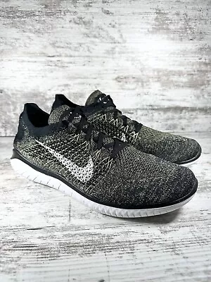 Men's Nike Free RN Flyknit Running Shoes Black/Gold Sz 13 Athletic Gym • $59