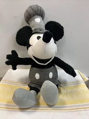 Vintage Look Disney Mickey Mouse Black & White Steamboat Willie Animal Plush • $20