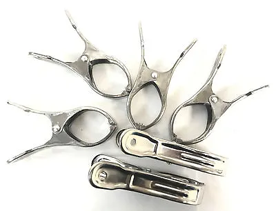 £6.29 • Buy 6pcs Stainless Steel Strong Market Stall Spring Clamps Large Metal Clips 5  