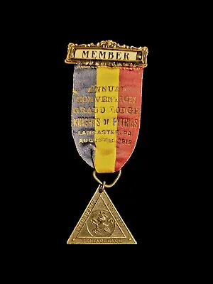 1919 Knights Of Pythias Lancaster PA Badge Ribbon • $30