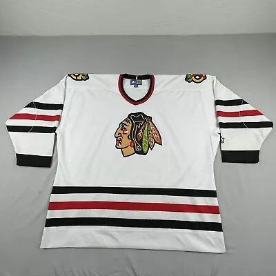 Vintage Starter Chicago Blackhawks Jersey Men’s 2XL White Hockey NHL Sewn 90s • $48.97