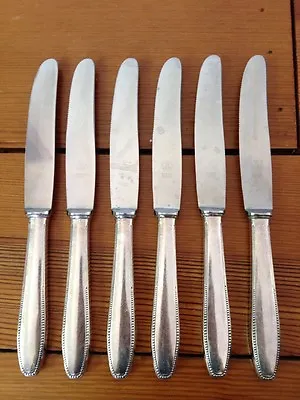 Set 6 Silverplate 90 Bruckmann Burghaus Solingen Rostfrei Serrated Table Knives • $92.49