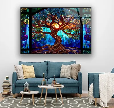 Life Of Tree Tempered Glass Wall ArtWall DecorFree Shipping WorldWide !!! • $95