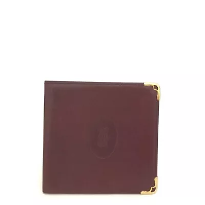 Must De Cartier Bordeaux Leather Bifold Wallet/2Y0037 • $11.50