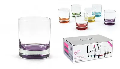 6x ADA Coral 300cc 10 1/4oz Coloured Whisky Glass Cocktail Drinking Glasses • £11.99