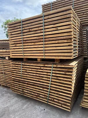 £34 • Buy New ~ Pressure Treated Brown Wooden Garden Fence Panels ~ 6x4