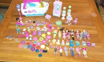 HUGE Polly Pocket Lot Figures  Dolls Clothes Shoes Yacht Furniture Accessories • $10