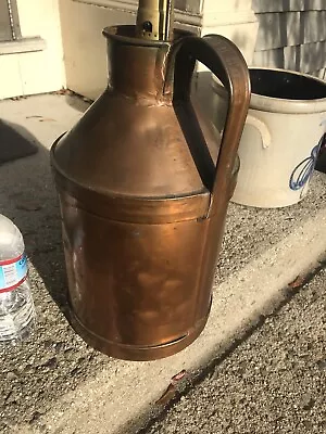 Copper METAL HANDLED MILK JUG/CAN Made Into Lamp Marked Boston • $392