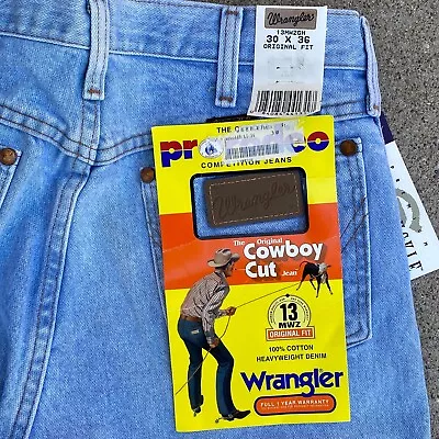 NWT Vintage USA Made Wrangler Cowboy Cut Original Fit Jeans Bleach 30x36 13MWZGH • $49.99