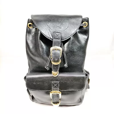 VERSACE BackPack Bag  Black Leather 1276143 • $51