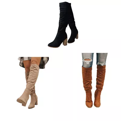 Knee-High Pointed Toe Tall Shoe High Heels Shoes Female Long Boot • $76.38