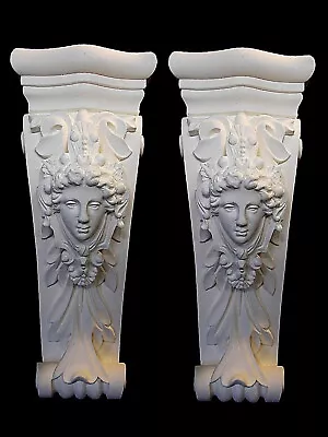 £80 • Buy One Pair Of Decorative White Corbels Brackets Shelf Supports French Ornate Style