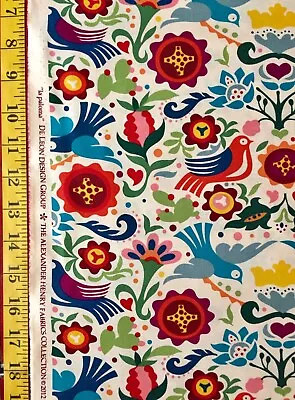 La Paloma Tea Alexander Henry Fabric Birds Flowers Mexican  • $13.99