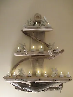 Enchanting Wonky Driftwood Anchor Shelves Solid Rustic Shabby Chic Nautical • £59.99