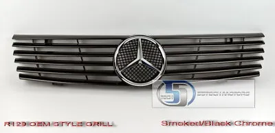 ✅Grille For Mercedes R129 SL320 SL500 Grille Grille 90 02 Smoke Chrome 6 Fins ✅ • $245