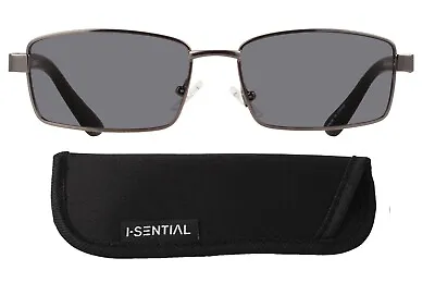 £9.49 • Buy Rectangle Tinted Reading Sunglasses Metal Flex Arms Mens Womens Sun Readers Case