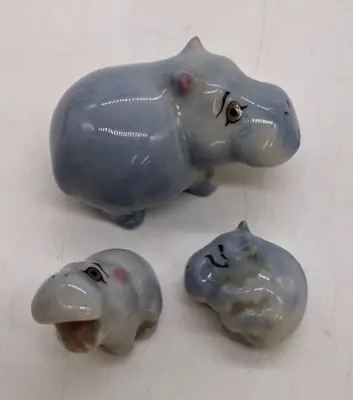 Set Of 3 Wade Whimsies 'Happy Families' Hippos • £7.99