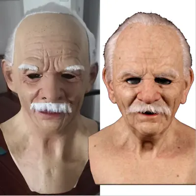 Halloween Scary COSPLAY Party Realistic Old Man Mask Full Face Mask Headdress • $14.89
