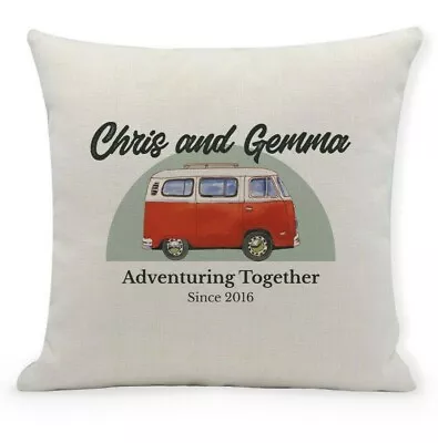 Personalised Camper Van Cushion Cover Camping Home Decor Pillow 40cm • £11.99