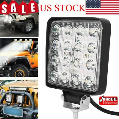 48W 16 LED Work Light Truck Off-Road Tractor Flood Lights 12V 24V Square • $48.64