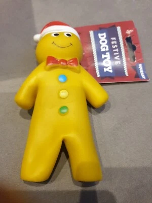 £7.90 • Buy Dog Christmas Gift Merry Squeaky Festive Gingerbread Man Play Toy Xmas Present🐶
