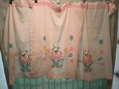 4 Vintage Clown Balloons Curtain Panels 36”X32” • $14