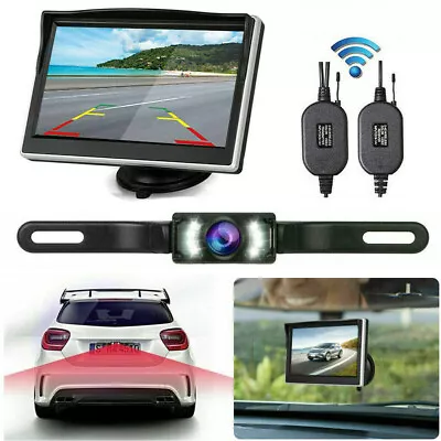 5  Monitor Wireless Car Backup Camera Reverse Rear View Parking Rearview System • $32.79